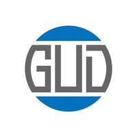 GUD letter logo design on white background. GUD creative initials circle logo concept. GUD letter design. vector