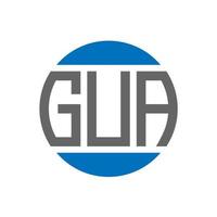 GUA letter logo design on white background. GUA creative initials circle logo concept. GUA letter design. vector