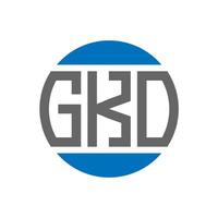 diseño de logotipo de letra gko sobre fondo blanco. concepto de logotipo de círculo de iniciales creativas de gko. diseño de letras gko. vector