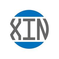 diseño del logotipo de la letra xin sobre fondo blanco. concepto de logotipo de círculo de iniciales creativas de xin. diseño de letras xin. vector