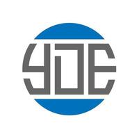 YDE letter logo design on white background. YDE creative initials circle logo concept. YDE letter design. vector