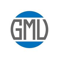 diseño de logotipo de letra gmv sobre fondo blanco. concepto de logotipo de círculo de iniciales creativas de gmv. diseño de carta gmv. vector