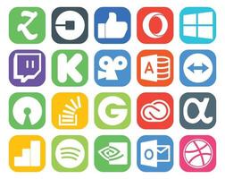20 Social Media Icon Pack Including groupon stock kickstarter question open source vector