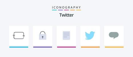 paquete de iconos de twitter flat 5 que incluye . charlando texto. charlar. gorjeo. diseño de iconos creativos vector