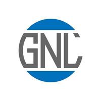 diseño de logotipo de letra gnl sobre fondo blanco. concepto de logotipo de círculo de iniciales creativas gnl. diseño de letras gln. vector