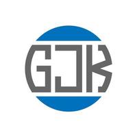 diseño de logotipo de letra gjk sobre fondo blanco. concepto de logotipo de círculo de iniciales creativas de gjk. diseño de letras gjk. vector