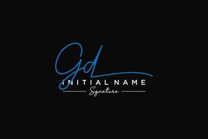 Initial GD signature logo template vector. Hand drawn Calligraphy lettering Vector illustration.