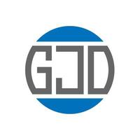 diseño de logotipo de letra gjo sobre fondo blanco. concepto de logotipo de círculo de iniciales creativas de gjo. diseño de letras gjo. vector