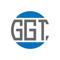 diseño de logotipo de letra ggt sobre fondo blanco. concepto de logotipo de círculo de iniciales creativas ggt. diseño de letras ggt. vector