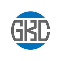 diseño de logotipo de letra gkc sobre fondo blanco. concepto de logotipo de círculo de iniciales creativas de gkc. diseño de letras gkc. vector