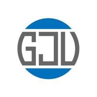 diseño de logotipo de letra gju sobre fondo blanco. concepto de logotipo de círculo de iniciales creativas de gju. diseño de letras gju. vector