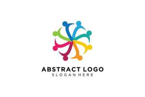 colección de logotipos de personas y familias abstractas vectoriales, iconos de personas, plantilla de logotipo de salud, símbolo de cuidado. vector