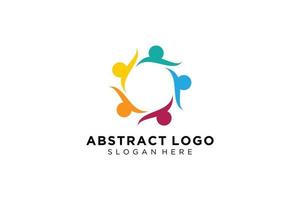 colección de logotipos de personas y familias abstractas vectoriales, iconos de personas, plantilla de logotipo de salud, símbolo de cuidado. vector