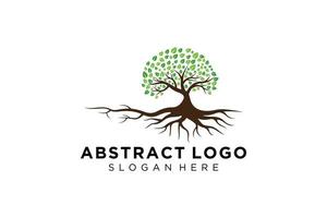 diseño de logotipo de árbol verde hoja natural y abstracta. vector