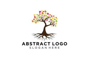 diseño de logotipo de árbol verde hoja natural y abstracta. vector