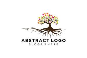 Green tree logo design natural and abstract leaf. vector