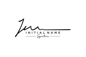 Initial JM signature logo template vector. Hand drawn Calligraphy lettering Vector illustration.