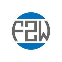 diseño de logotipo de letra fzw sobre fondo blanco. concepto de logotipo de círculo de iniciales creativas fzw. diseño de letras fzw. vector