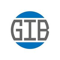 diseño de logotipo de letra gib sobre fondo blanco. concepto de logotipo de círculo de iniciales creativas de gib. diseño de letra gib. vector