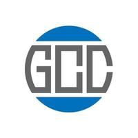 diseño de logotipo de letra gcc sobre fondo blanco. concepto de logotipo de círculo de iniciales creativas de gcc. diseño de letras gcc. vector