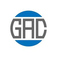 diseño de logotipo de letra gac sobre fondo blanco. concepto de logotipo de círculo de iniciales creativas de gac. diseño de letras gac. vector