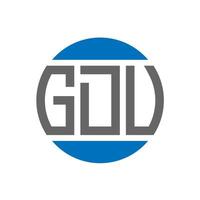 diseño de logotipo de letra gdu sobre fondo blanco. concepto de logotipo de círculo de iniciales creativas de gdu. diseño de letras gdu. vector