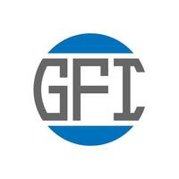 diseño de logotipo de letra gfi sobre fondo blanco. Concepto de logotipo de círculo de iniciales creativas de gfi. diseño de letras gfi. vector