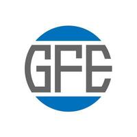 diseño de logotipo de letra gfe sobre fondo blanco. Concepto de logotipo de círculo de iniciales creativas de gfe. diseño de letras gfe. vector