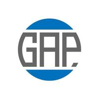 diseño de logotipo de letra gap sobre fondo blanco. concepto de logotipo de círculo de iniciales creativas gap. diseño de letra de brecha. vector