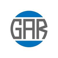 GAR letter logo design on white background. GAR creative initials circle logo concept. GAR letter design. vector