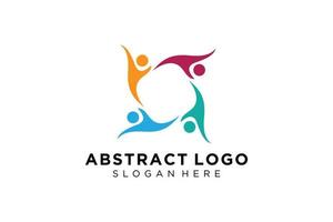 colección de logotipos de personas y familias abstractas vectoriales, iconos de personas, plantilla de logotipo de salud, símbolo de cuidado. vector