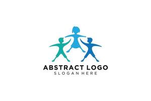 colección de logotipos de personas y familias abstractas vectoriales, iconos de personas, plantilla de logotipo de salud, símbolo de cuidado. vector