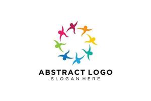 colección de logotipos de personas y familias abstractas vectoriales, iconos de personas, plantilla de logotipo de salud, símbolo de cuidado. vector