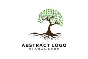 Green tree logo design natural and abstract leaf. vector