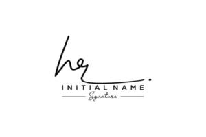 Initial HR signature logo template vector. Hand drawn Calligraphy lettering Vector illustration.