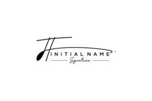 Initial IT signature logo template vector. Hand drawn Calligraphy lettering Vector illustration.