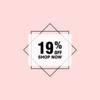 19 discount, Sales Vector badges for Labels, , Stickers, Banners, Tags, Web Stickers, New offer. Discount origami sign banner.