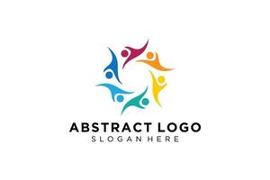 colección de logotipos de personas y familias abstractas vectoriales, iconos de personas, plantilla de logotipo de salud, símbolo de cuidado. vector