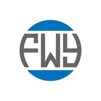 diseño de logotipo de letra fwy sobre fondo blanco. concepto de logotipo de círculo de iniciales creativas fwy. diseño de letra fwy. vector