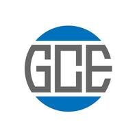 diseño de logotipo de letra gce sobre fondo blanco. concepto de logotipo de círculo de iniciales creativas de gce. diseño de carta gce. vector