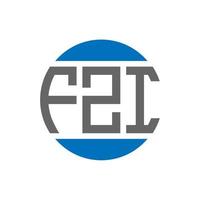 FZI letter logo design on white background. FZI creative initials circle logo concept. FZI letter design. vector