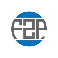 diseño de logotipo de letra fzp sobre fondo blanco. concepto de logotipo de círculo de iniciales creativas fzp. diseño de letras fzp. vector