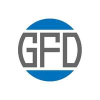diseño de logotipo de letra gfo sobre fondo blanco. concepto de logotipo de círculo de iniciales creativas de gfo. diseño de letras gfo. vector