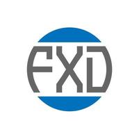 FXD letter logo design on white background. FXD creative initials circle logo concept. FXD letter design. vector