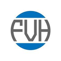diseño de logotipo de letra fvh sobre fondo blanco. concepto de logotipo de círculo de iniciales creativas fvh. diseño de letras fvh. vector