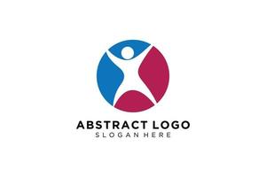 colección de logotipos de personas y familias abstractas vectoriales, iconos de personas, plantilla de logotipo de salud, símbolo de cuidado. vector