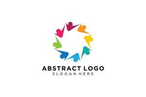 colección de logotipos de personas y familias abstractas vectoriales, iconos de personas, plantilla de logotipo de salud, símbolo de cuidado. vector