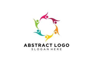 colección de logotipos de personas y familias abstractas vectoriales, iconos de personas, plantilla de logotipo de salud, símbolo de cuidado. vector