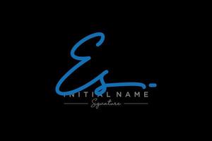 Initial ES signature logo template vector. Hand drawn Calligraphy lettering Vector illustration.