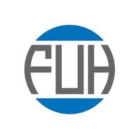 FUH letter logo design on white background. FUH creative initials circle logo concept. FUH letter design. vector